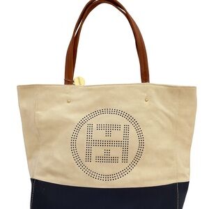 Tommy Hilfiger Canvas & Vinyl Tote Bag Travel Bag Tommy Hilfiger Bag gold charm